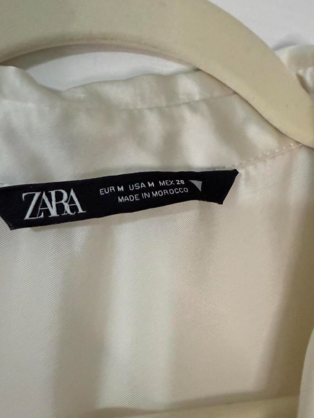 Zara Cream Satin Mini Dress Size Medium - Picture 5 of 5